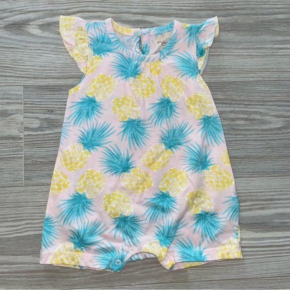 ⭐ Kyle & Deena Baby Girls Pineapple Romper 3-6M ⭐ - Picture 1 of 3